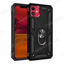 iPhone 11 Sofia Ring Case სილიკონის ქეისი ბეჭდით - შავი