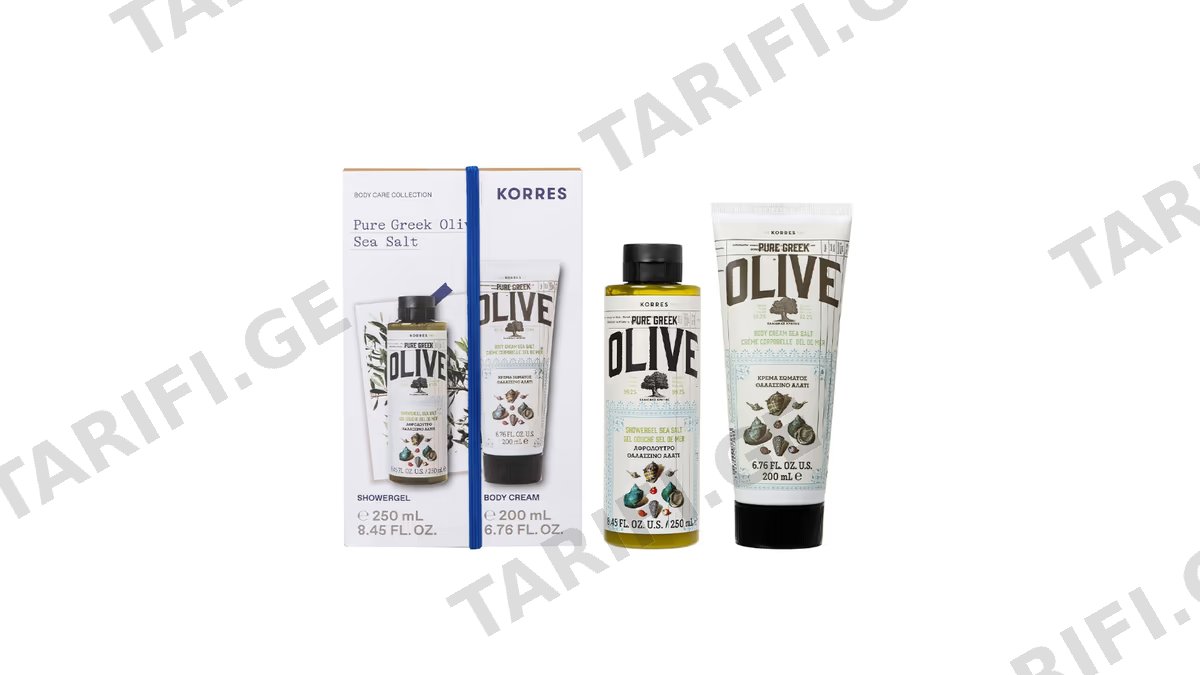 კორესი ნაკრები 0587 OLIVE შხაპ/გელი და ტანის კრემი 250მლ/200მლ *