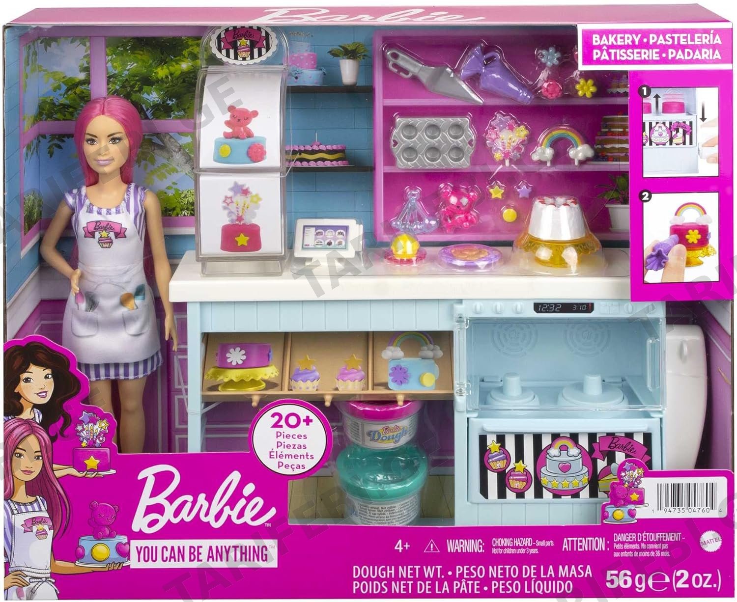 ბარბის სათამაშო ნაკრები MATTEL HGB73 BARBIE BAKERY PLAYSET