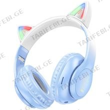 HOCO W42 Cat ears BT headphones wireless headset crystal blue