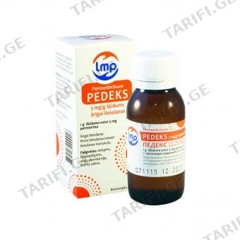 პედექსი ხსნ. 0.5% 60მლ (ტილების საწ.) Pedeks solutio 0.5% 60ml