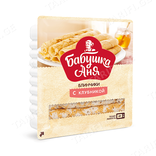 გაყინული ბლინი მარწყვით 420გრ, "Babushka Annie"