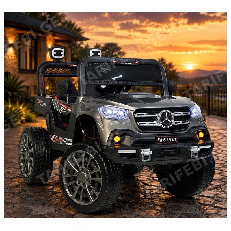 საბავშვო ელექტრო მანქანა MERCEDES-BENZ D-615CER 2 ძრავით 12V