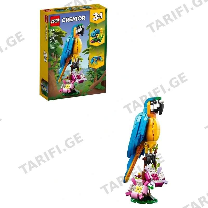 კონსტრუქტორი ეგზოტიკური თუთიყუში LEGO CREATOR 31136