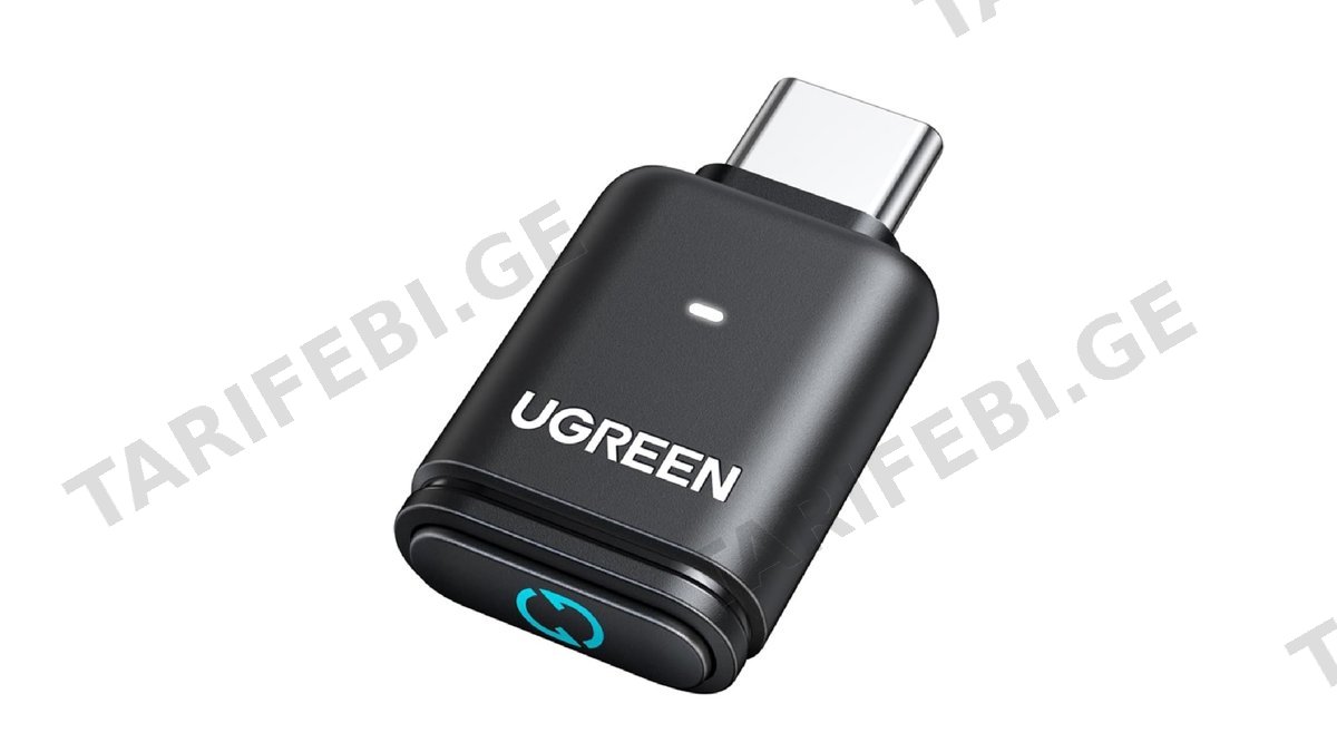 Bluetooth ადაპტერი UGREEN BT501 (45008), Bluetooth Transmitter Audio Adapter fOR PS5, Black