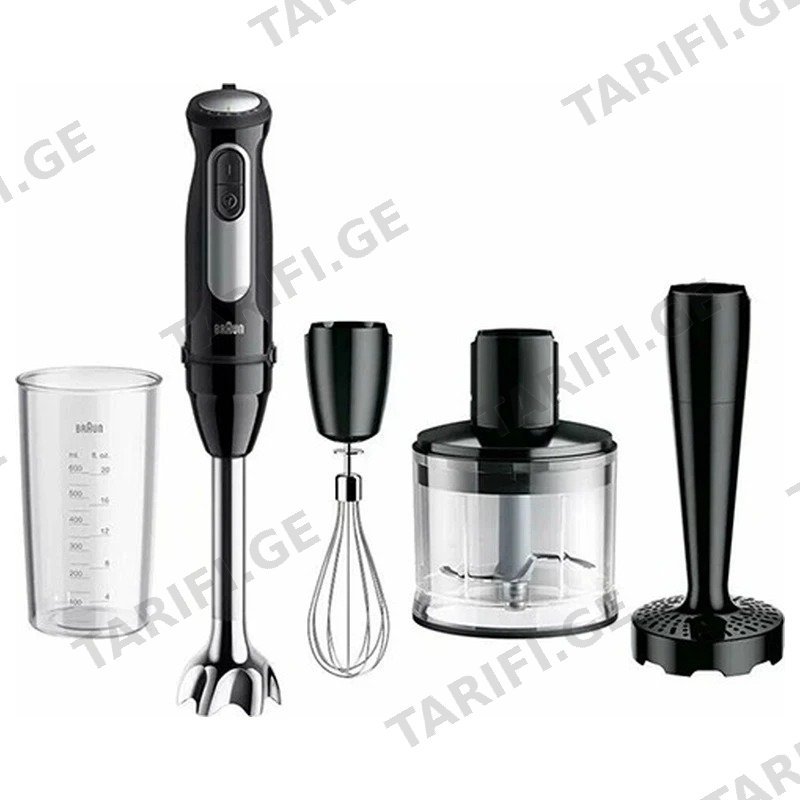 ხელის ბლენდერი BRAUN MQ55307MBK 1000W ჩოპერით
