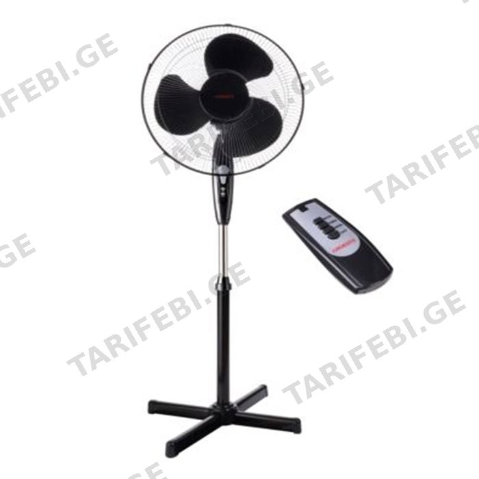 ვენტილატორი ARDESTO FN-R1608CB FAN WITH REMOTE CONTROL, CROSS- SECTION SUPPORT, შავი