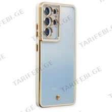 Samsung Galaxy S21 Ultra Liva lense Case სილიკონის ქეისი - თეთრი