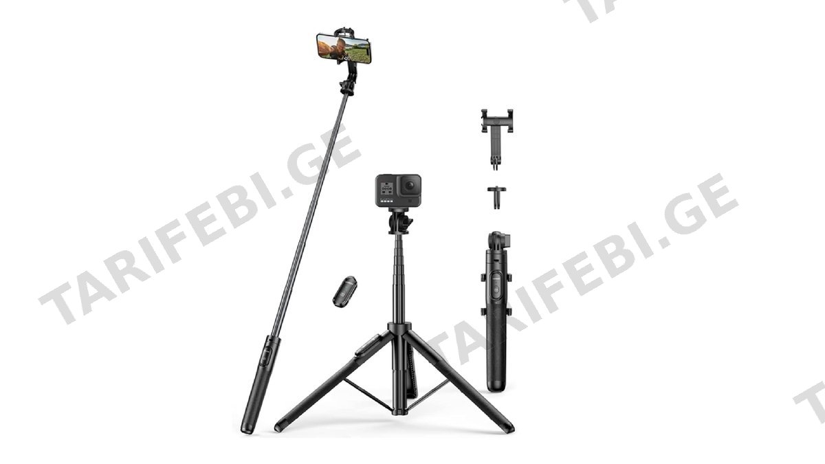 სელფის ჯოხი UGREEN LP586 (15062), Bluetooth, Selfie Stick Tripod, Black