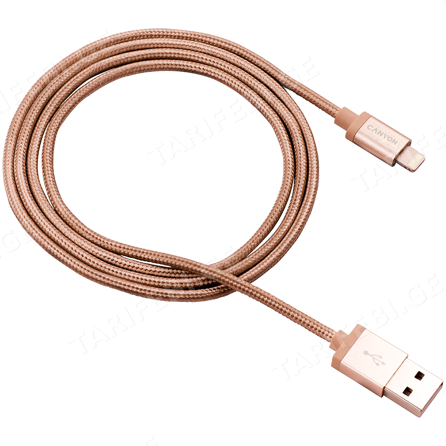 CANYON cable MFI-3 Lightning 12W 1m Gold
