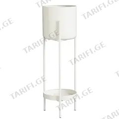 ქოთანი რკინის Colyn pot on stand white - h60xd19cm
