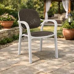 ბაღის სკამი YONCA RATTAN ARMCHAIR WHITE/ANT CT024