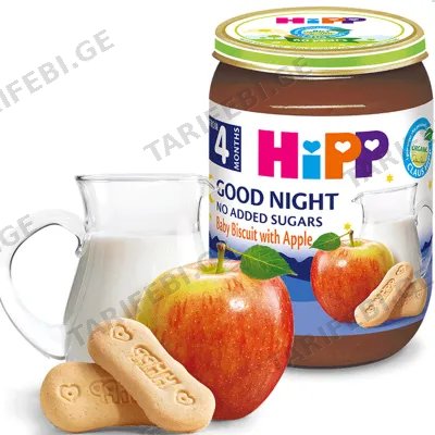 HIPP-ის რძიანი ფაფა "ძილინებისა" რძიანი ორცხობილა ვაშლით (4  თვიდან, 190 GR)