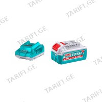 (20V/4000mAh) აკუმულატორი + (2A) დამტენი TOTAL TFBCPK1012