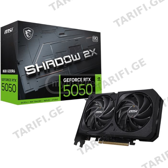 ვიდეო ბარათი MSI GeForce RTX 5050 8G SHADOW 2X (912-V538-024)• ბრენდი: MSI• მოდელი: GeForce RTX 5050 8G SHADOW 2X• კოდი: 912-V538-024• გრაფიკული ჩიპი: NVIDIA GeForce RTX 5050 (Blackwell Architecture)•