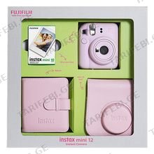 Instax Mini 12 Blossom Pink Bundle Box ფოტოაპარატი და აქსესუარები