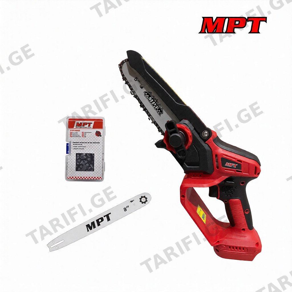 უკაბელო ჯაჭვური ხერხი უნახშირო MPT TOOLS MPCHS2105-MPT 21 V RED