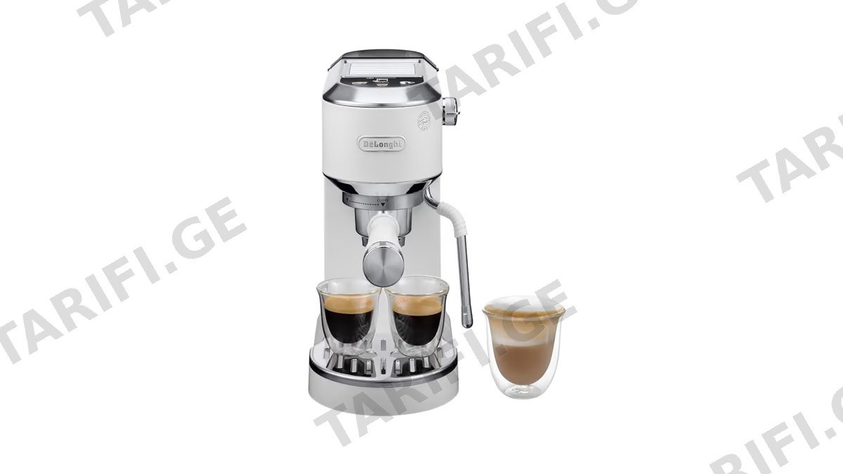 ყავის აპარატი DeLonghi ‎EC890.WI Dedica Duo, 1450W, 1.1L, Coffee Machine, White