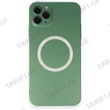 iPhone 11 Pro Max Jack Magsafe Case კამერის დაცვით სილიკონის ქეისი - მწვანე