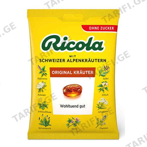 კარამელი უშაქრო /RICOLA/ 75 გრ