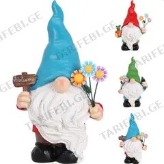 ბაღის ფიგურა GNOME WITH FLOWERS 3ASS DESIGN