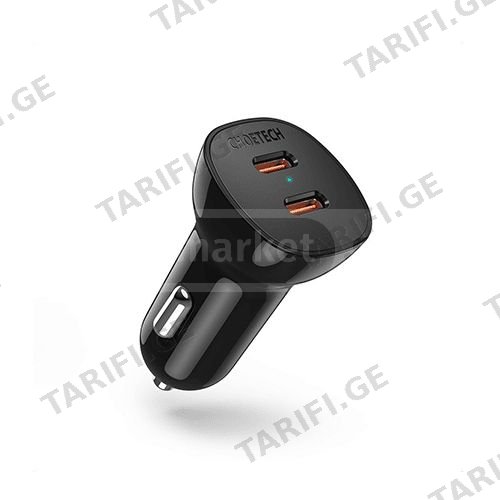 მანქანის დამტენი - Choetech TC0008 Dual C ports PD 60W Car C