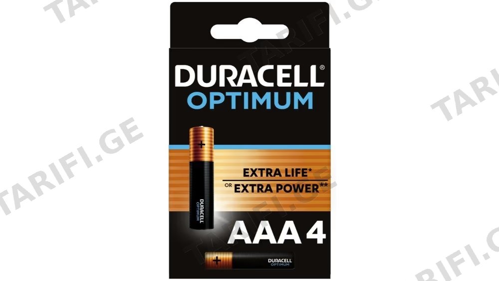 დურასელ ოპტიმუმი AAA4BKP CEE 3L ელემენტი 4ც