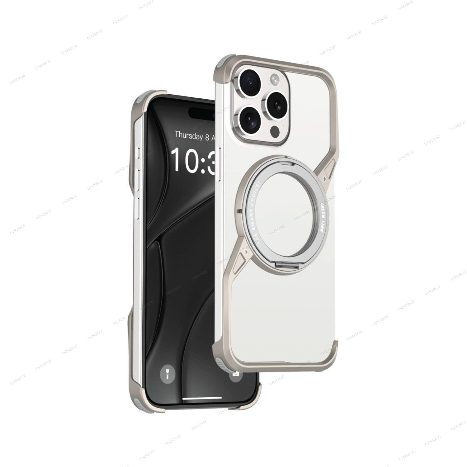 Green Lion Edge Y MagSafe Bezel Less Case for iPhone 16 Pro Max – Natural Titanium
