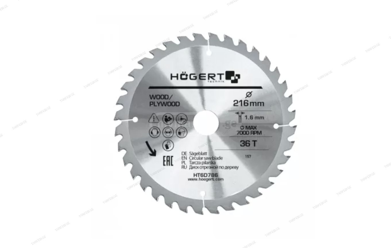 HT6D780 საჭრელი დისკი ხე/პლეივუდი 185 მმ 40T Hogert