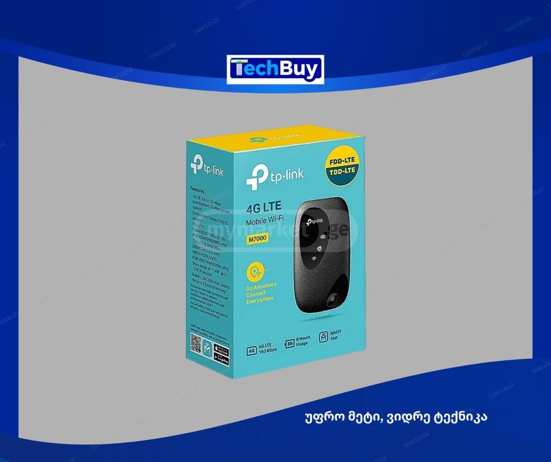 4G LTE როუტერი ელემენტით. TP-link  M7000