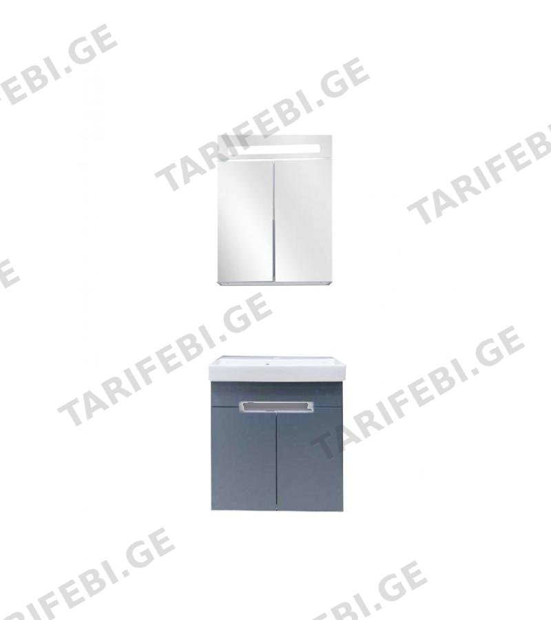 სააბაზანო ავეჯი სარკით 70 სმ TREND 70 White - Mat Grey
