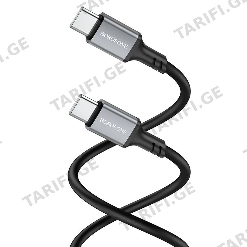 სადენები Borofone BX113 60W Silicone Charging Data Cable C to C