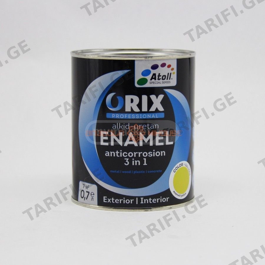 ემალი ყვითელი ანტიკოროზიული Color ORIX RAL 1003 0,8 კგ
