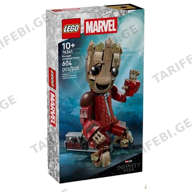 ასაწყობი კონსტრუქცია LEGO MARVEL RAVAGER JUMPSUIT GROOT 76341, 604 ნაწილი