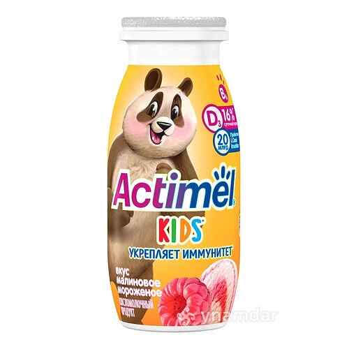 Yogurt immunovitamins raspberry with ice cream flavor / Actimel / 95 gr