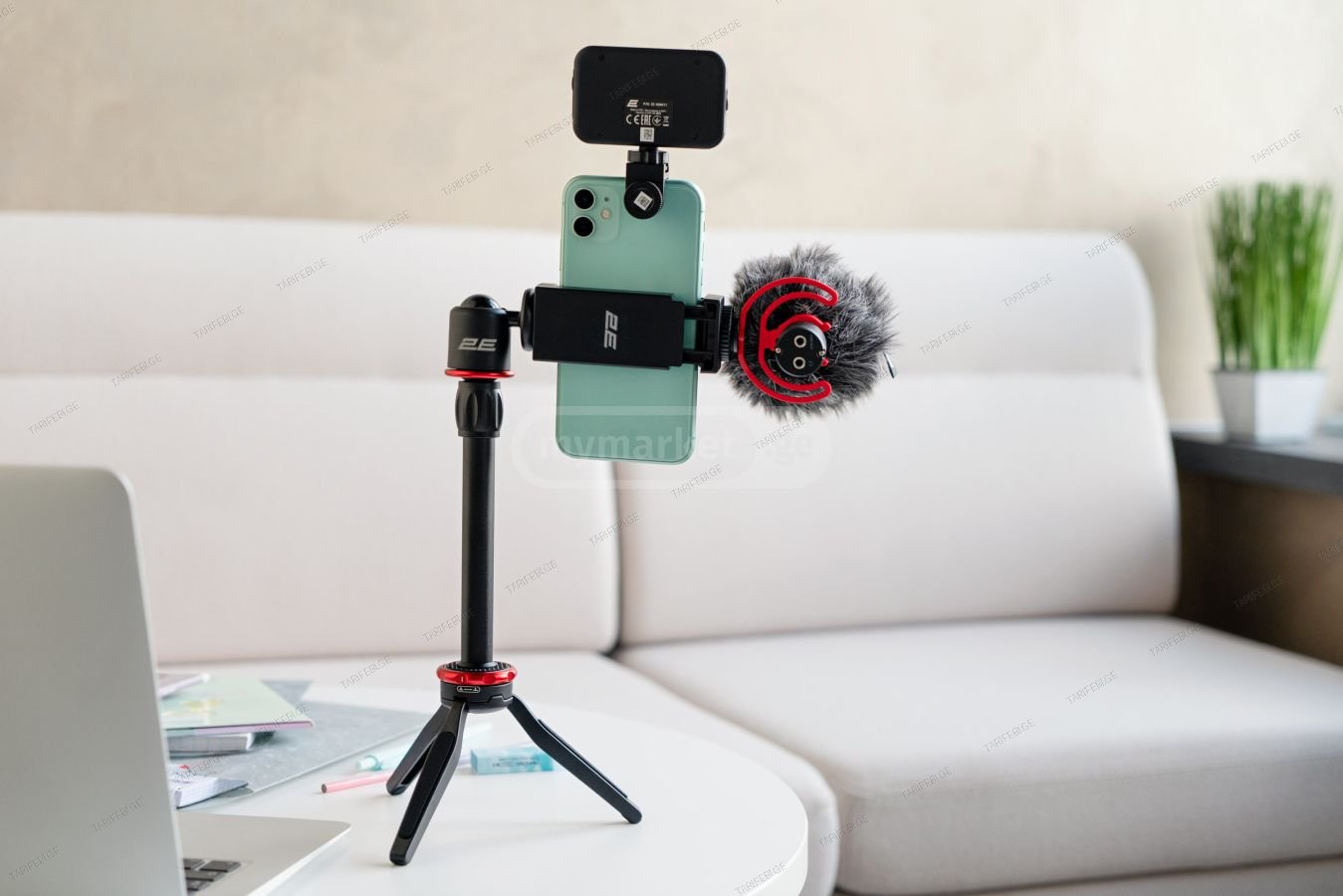 მობილურის მიკროსკოპი Microphone 2E-MM011 Vlog KIT, 3.5mm