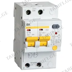 დიფერენციალური ავტომატი AD12M 2R C16 30mA IEK