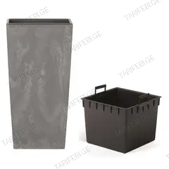 პლასტმასის ქოთანი ყვავილებისთვის Prosperplast URBI SQUARE CONCRETE EFFECT DURSE 425U 265 მმ ნაცრისფე