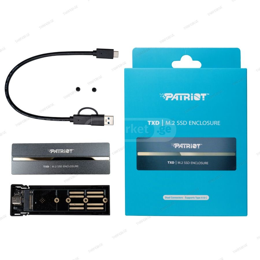 NVME SSD BOX Patriot გარე ვინჩესტერის ყუთი