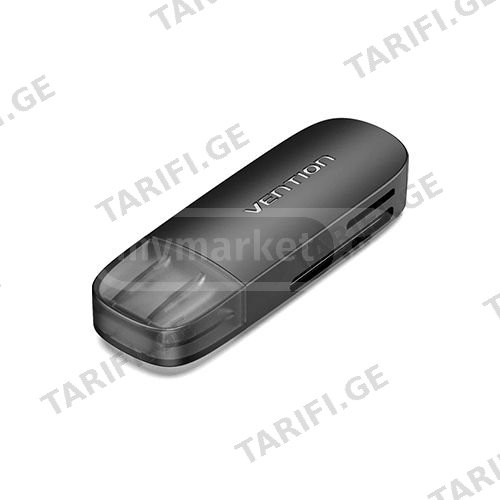 ბარათის წამკითხველი - USB Card Reader - Vention 2-in-1 USB 3