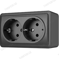 როზეტი დამიწებით Vilma Style Plus SL+250 RP16-021 an 2 განყოფილებიანი ანტრაციტი