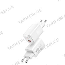Wiwu 65W PD+QC wall charger/ EU Plug Wi-U012 white
