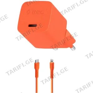 Ttec SmartCharger Gan 20W PD Travel Fast Charger + USB-C -Lightning Cable 120cm 2SCG20LNT