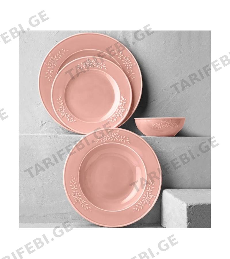 თეფშების ნაკრები (24ც) RUSTICA ფერი. PEMBE #600.10.01.0042 / 742.9385 მწარ. EMSAN