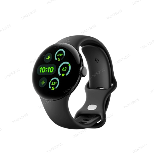 Google Pixel Watch 3 41mm Wi-Fi Matte Black Aluminum Case with Obsidian Active Band