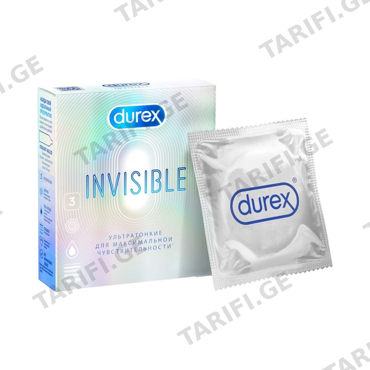 Durex - დურექსი პრეზერვატივი Invisible 3 ცალი