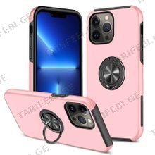 iPhone 13 Pro Max Elit Ring Case სილიკონის ქეისი ბეჭდით - ვარდისფერი