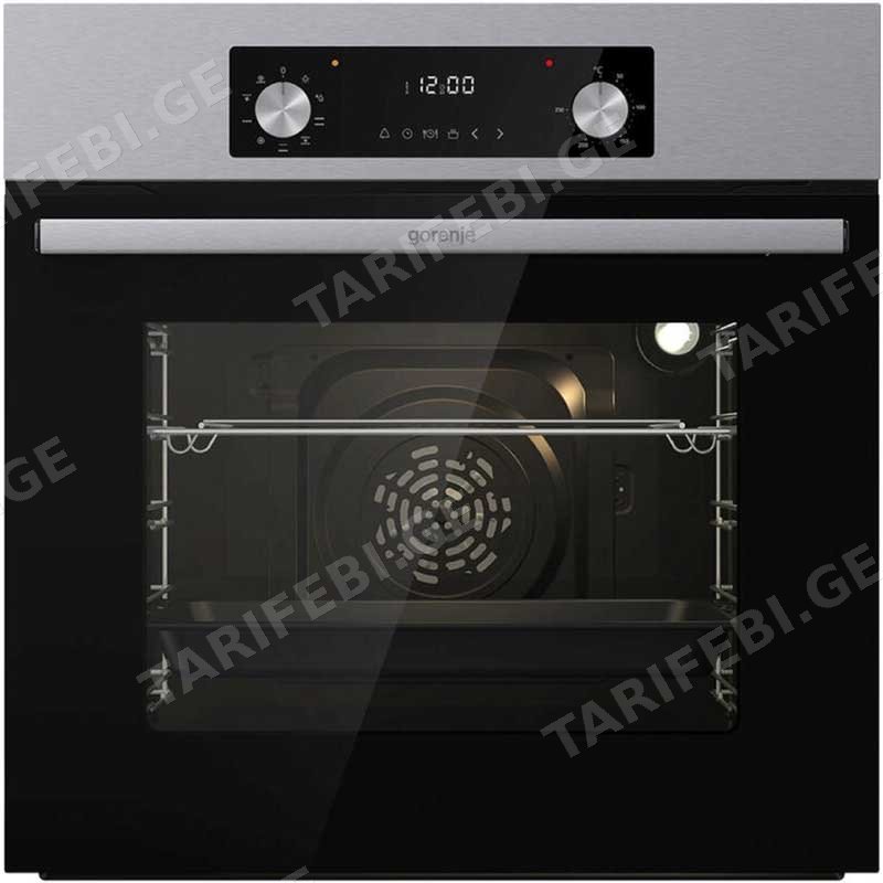 ჩასაშენებელი ელექტრო ღუმელი GORENJE BO6737E02NX, 2900W, 73L, BUILT-IN ELECTRIC OVEN, BLACK/SILVER