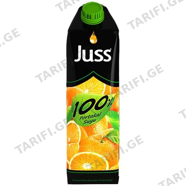 JUSS ფორთოხლის წვენი 100%-1ლ