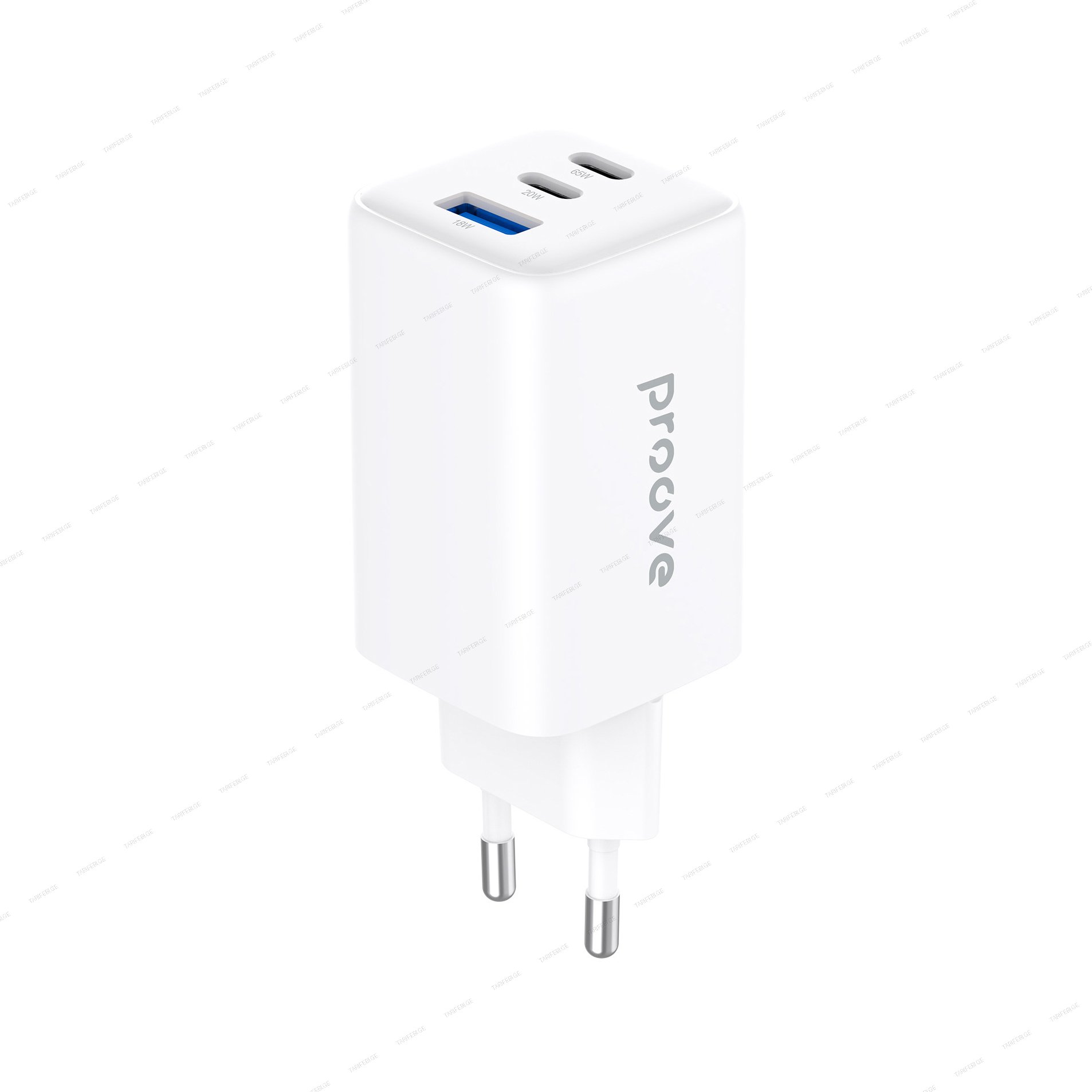 Wall Charger Proove Pocket GaN 65W (2*Type-C + USB) white